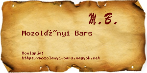 Mozolányi Bars névjegykártya